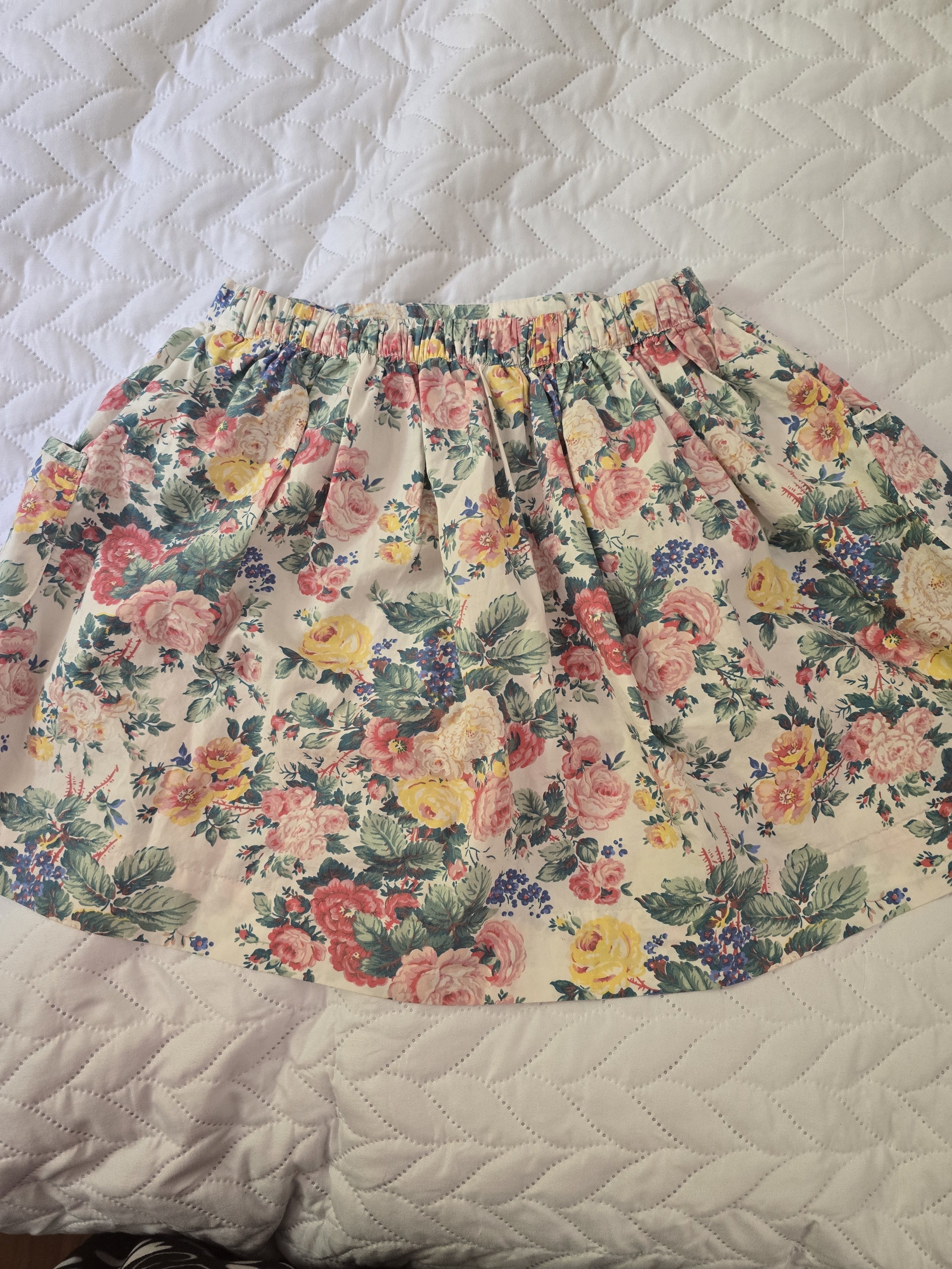 Polo By Ralph Lauren Cream Floral Circle Skirt